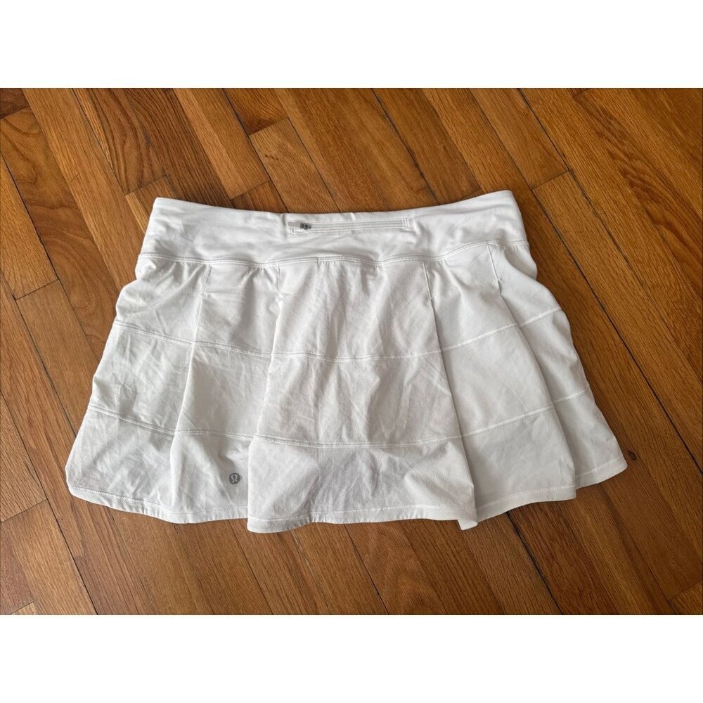 Lululemon Women's Pace Rival Skirt Off White Lined Mid Rise Golf Tennis Size 12
